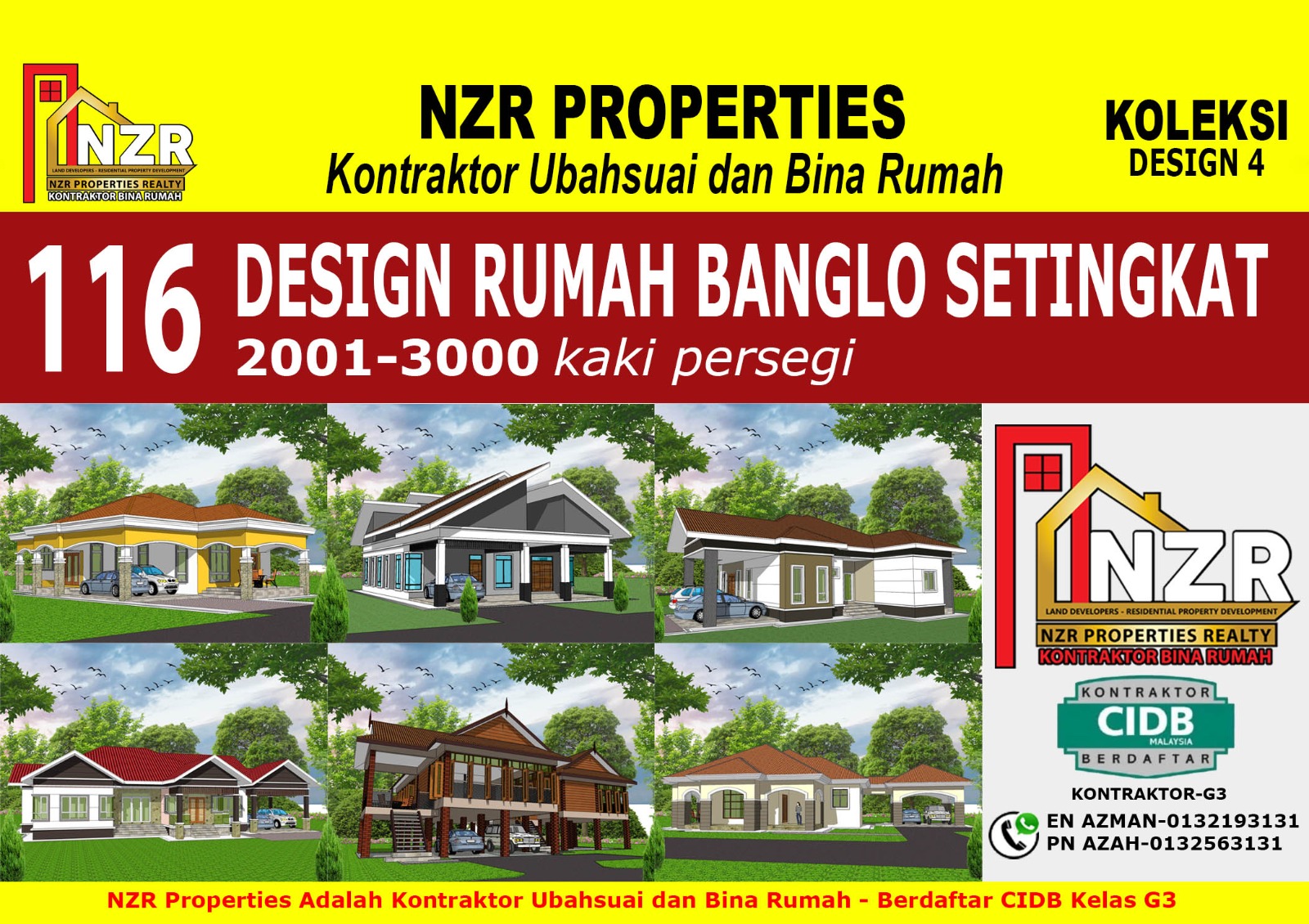 DESIGN 4- 116 Design Rumah Banglo Satu Tingkat- 2,001-3,000 kaki persegi
