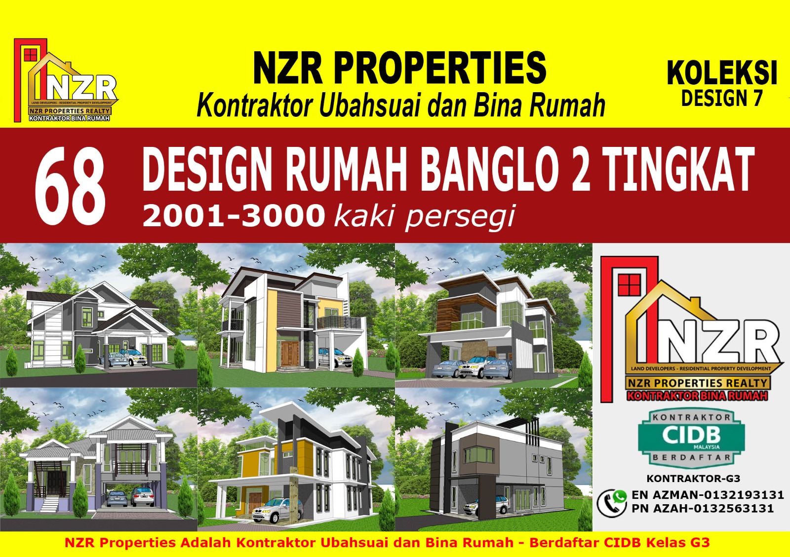 DESIGN 7- 68 Design Rumah Banglo Dua Tingkat- 2,001-3,000 kaki persegi